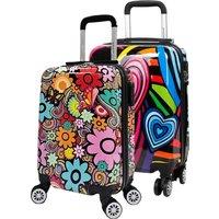 Infinity Leather Printed Hard Shell Cabin 56 x 37 x 24 cm Suitcase Suitable for Easyjet, Ryanair
