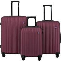 Infinity Leather Hard Shell ABS Suitcase 8 Wheel Travel Case Holiday Bags in Burgundy | Size: Medium
