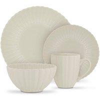 Swan 16 Piece Scallop Stoneware Dinner Set in Cream
