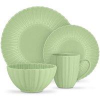 Swan 16 Piece Scallop Stoneware Dinner Set in Green