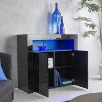 Moderna Sideboard Cabinet with LED Black 90cm
