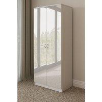 FWStyle High Gloss White 2 Door Double Large Wardrobe