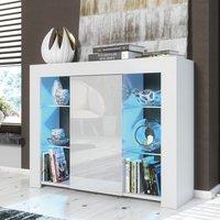 Creative Furniture Harbor Sideboard 97cm - A Stylish & Functional Cabinet with Gloss Doors & LED Lights in White