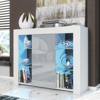 Creative Furniture Harbor Sideboard 97cm - A Stylish & Functional Cabinet with Gloss Doors & LED Lights in Grey