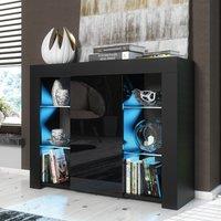 Creative Furniture Harbor Sideboard 97cm - A Stylish & Functional Cabinet with Gloss Doors & LED Lights in Black