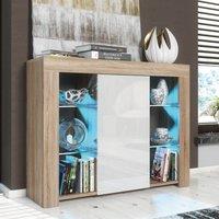 Mex Furniture LTD Sideboard with LED Lighting & Gloss Doors / 97cm in Light Oak