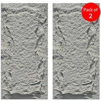 ENER-J PU Wall Panel Gray Slate Moisture-Proof Decorative Cladding 1200x600mm Pack of 2 for Indoor & Outdoor Use in Grey