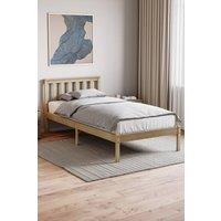 Home Discount Vida Designs Milan Wooden Bed Low Foot with Memory Foam Mattress in Brown | Size: Double
