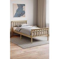 HD Designs Milan Wooden Bed High Foot with Memory Foam Mattress in Brown | Size: Double