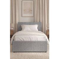 Home Discount Vida Designs Veronica 'Single Ottoman Storage Bed & Spring Mattress' in Light Grey | Size: Single