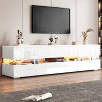 BTM LED TV Stand Lowboard Media Console Storage Cabinet Unit in White