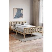 Home Discount Vida Designs Milan Wooden Bed High Foot with Memory Foam Mattress in Brown | Size: Double