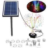 KDMD 7W Solar Powered Fountain Colored LED Water Pump 11 Nozzles
