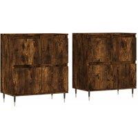 Berkfield Home Sideboards 2 pcs Smoked Oak Engineered Wood in Brown