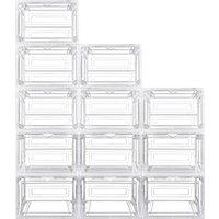EONLION 12-Shoe Storage Boxes Large Box Transparent in Clear | Size: 500mm