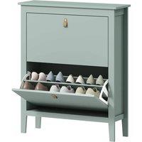 EONLION Shoe Cabinet 2 Drawer with Adjustable in Green | Size: 100 cm