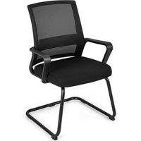 EONLION Meeting Office Chairs Mid-Back Mesh Reception Chair in Black | Size: 100 cm