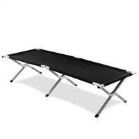 EONLION Black-Heavy Duty Folding Camping Camp Bed in Black | Size: Single