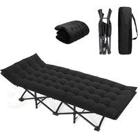 EONLION Adults Folding Sleeping Bed Guest Bed in Black | Size: Single