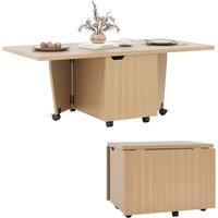 EONLION Extendable Center Table Foldable Coffee Table in Brown | Size: 100 cm