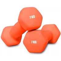 VOGREX Dumbbells Orange Iron Hand Weights Fitness Home Gym Workout