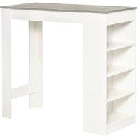 Kelvenix Tall Dining Bar Table 4 Shelves in White | Size: 0.6m2