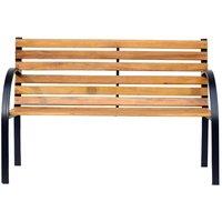 Kelvenix 2 Seater Garden Bench Metal Legs Wooden Slatted Seat in Brown | Size: 0.6m2