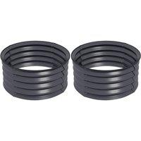 Kelvenix Set of 2 Raised Garden Bed Metal Planter Boxes in Dark Grey | Size: 100g