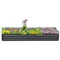 Kelvenix Metal Raised Garden Bed Large Outdoor Planter Box in Grey | Size: 100g