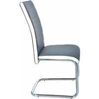 Kelvenix 2 Modern High Back Faux Leather Dining Chair in Grey | Size: 0.6m2
