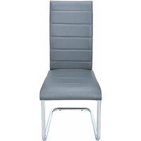 Kelvenix 4 Modern High Back Faux Leather Dining Chair in Grey | Size: 0.6m2