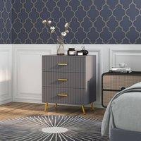 STILVORA Chest of Drawers 3 Drawer with embossed front in dark grey