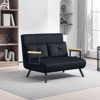 okwish Sofa Bed 4-in-1 with velvet upholstery in Black