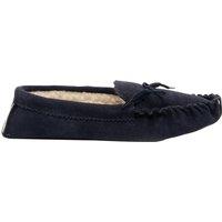 Mokkers Men's Jake Real Suede Moccasin Slippers in Navy | Size: 9