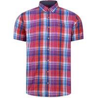 Peter Gribby Men's Short Sleeve Coral Check Shirt | Size: 2XL