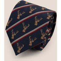 Oswin Hyde Men's Antler Navy Tie