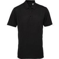 TriDri Men's Tri Dri Panelled Short Sleeve Polo Shirt in Black | Size: XL