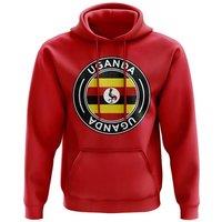 Uganda Men's Mens Football Badge Hoodie in Red | Size: 2XL