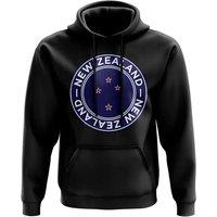 New Zealand Men's Mens Football Badge Hoodie in Black | Size: XL