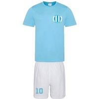 Manchester City FC Men's Mens City of Manchester Training Kit in Light Blue | Size: Large