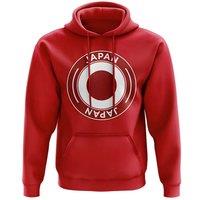 Japan Men's Mens Football Badge Hoodie in Red | Size: XL