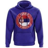 Serbia Men's Mens Football Badge Hoodie Royal in Blue | Size: Small