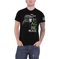 John Lennon Men's Imagine Peace T-Shirt in Black | Size: Small