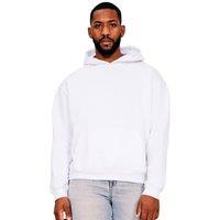 Casual Classics Men's Boxy Ringspun Cotton Oversized Hoodie in White | Size: Large