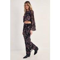 NastyGal Women's Chiffon Floral Bias Maxi Skirt in Black | Size: 10