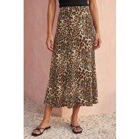 Roman Women's Stretch Midi Skirt in Tan | Size: 16