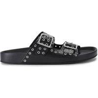 STEVE MADDEN Women's 'Abbot Black Leather' Leather Sandals | Size: 7