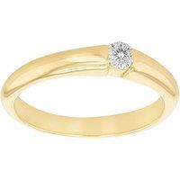 Jewelco London Women's Silver Lab Grown Diamond Solitaire Engagement Ring 3mm 0.10ct in Gold | Size: N