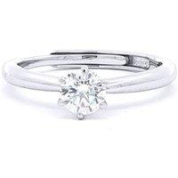 Jewelco London Women's Silver Solitaire CZ Adjustable Proposal Ring - 5mm (0.5ct Look)