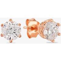 Starbright Women's Rose 6mm Six Claw Cubic Zirconia Stud Earrings E2177(6M) 3A RGP in Rose Gold